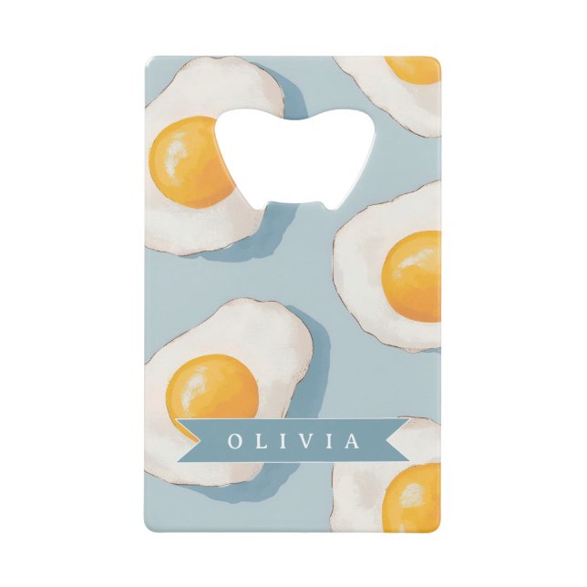 Personalised Fried Egg Pattern Fun Blue Funny  (Front)