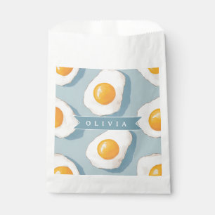 Personalised Fried Egg Pattern Fun Blue Funny Favour Bag