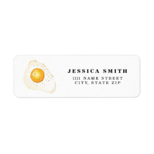 Personalised Fried egg Return Address Label