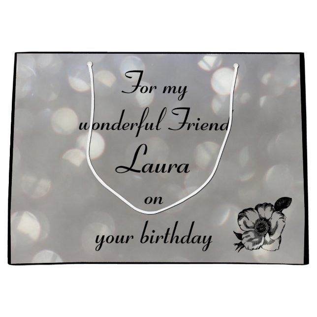 Personalised Friend Birthday Large Gift Bag (Front)