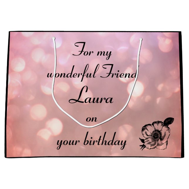 Personalised Friend Birthday Large Gift Bag (Front)