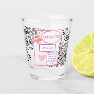 Personalised Friend Happy Birthday Gift Shot Glass