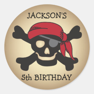 Personalised Friendly Pirate Skull Sticker