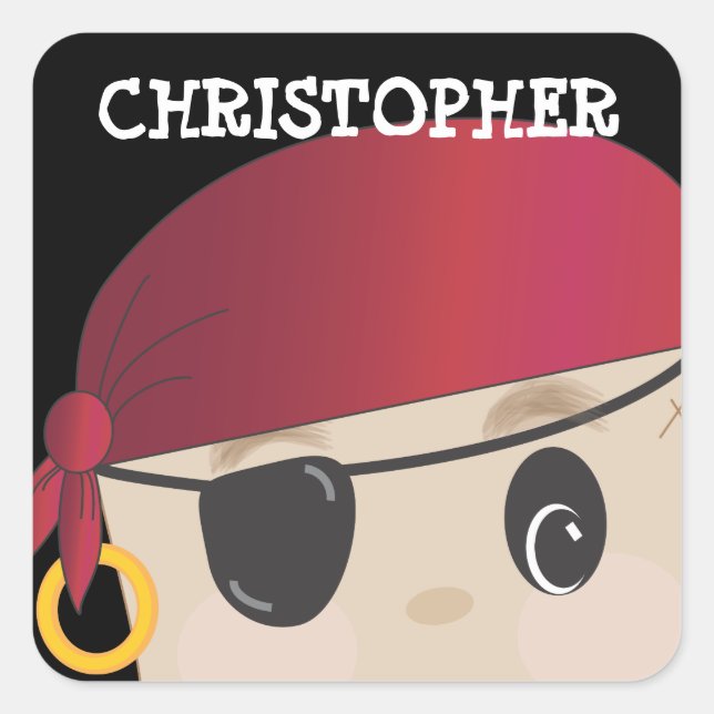 Personalised Friendly Pirate Sticker (Front)