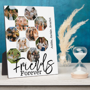 Personalised Friends Forever name 10 photo collage Plaque
