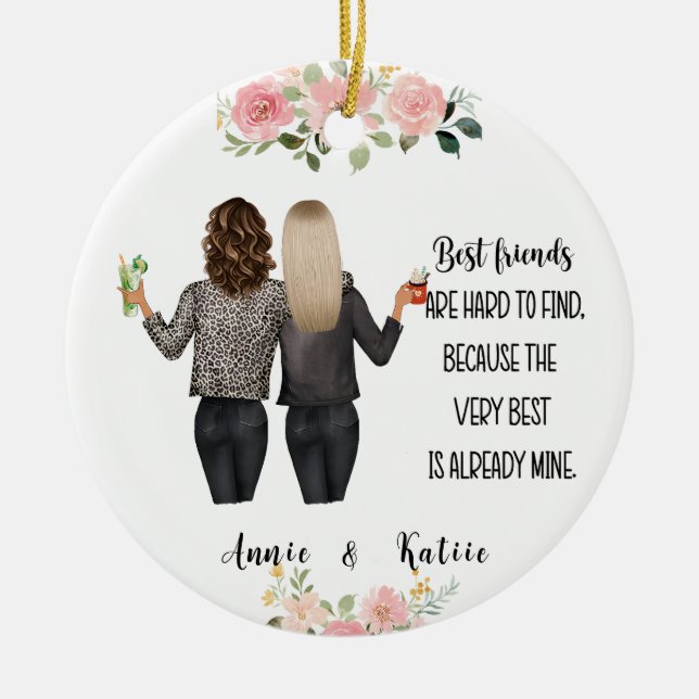 Personalised Friendship Christmas  Ceramic Ornament (Front)