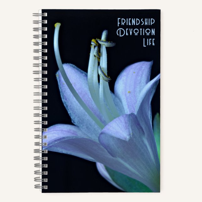 Personalised Friendship Purple Flower Close-Up Notebook (Front)