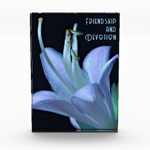 Personalised Friendship Purple Flower Close-Up Photo Block