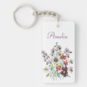 Personalised Fringeflowers/Velvet Trumpet Flowers Key Ring