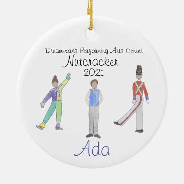 Personalised Fritz/Solider/Flower Nutcracker Ceram Ceramic Ornament (Back)
