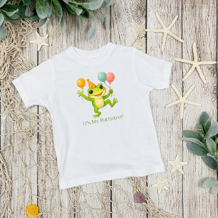 Personalised Frog Balloons Toddler Baby Birthday T-Shirt
