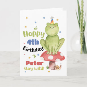 Personalised Frog Birthday Card Name & Age