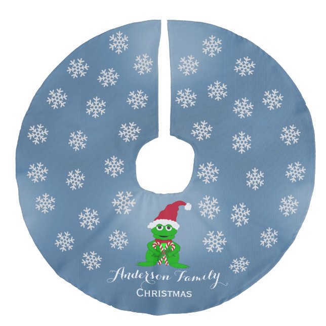 Personalised Frog Christmas Tree Skirt (Front)