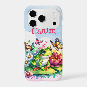 Personalised Frog, Flowers and Butterflies
