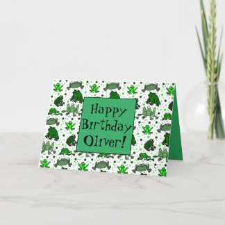 Personalised Frog Greetings Card