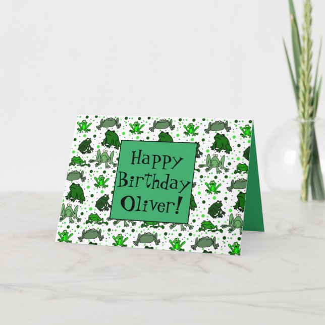 Personalised Frog Greetings Card (Front)