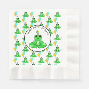 Personalised Frog Happy Birthday Napkin