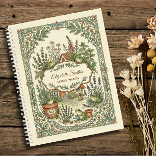 Personalised Frog Herb Cottage Garden Notebook 