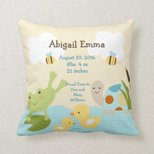 Personalised Frog in a Pond/Turtle Pillow Keepsake