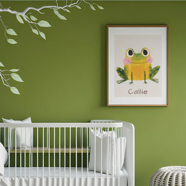Personalised Frog Nursery Name Wall Art Poster (Creator Uploaded)