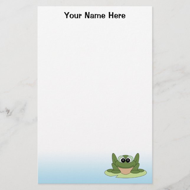 Personalised Frog Stationery (Front)