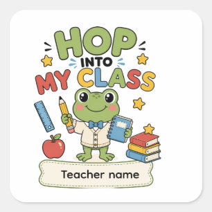 Personalised Frog Teacher Classroom Sticker
