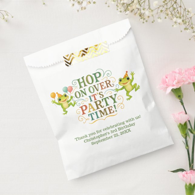 Personalised Frog Toddler Kids Boy Girl Birthday Favour Bag (Sealed)