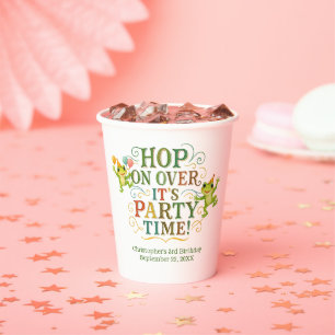Personalised Frog Toddler Kids Boy Girl Birthday Paper Cups