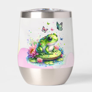 Personalised Frog with Flowers on Lilypad Insulate