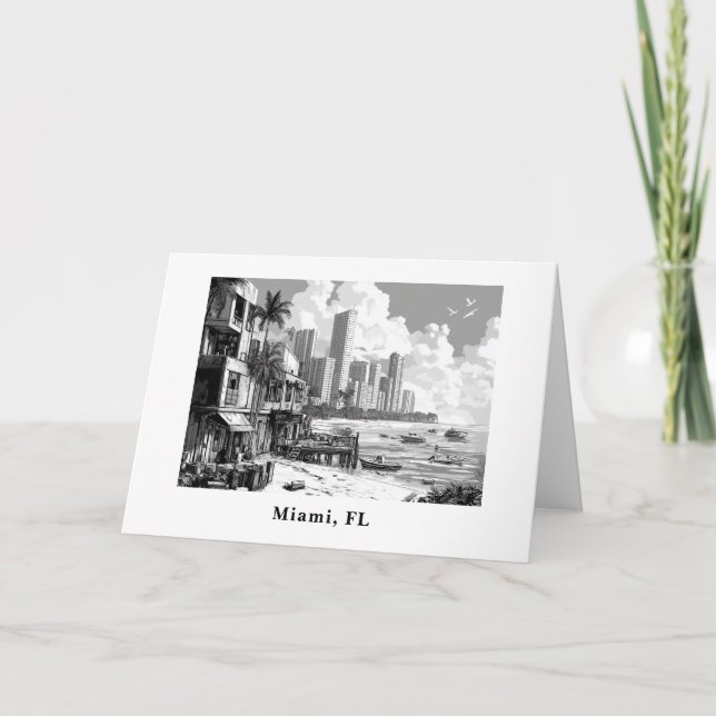 Personalised From Miami FL travel  Holiday Card (Front)