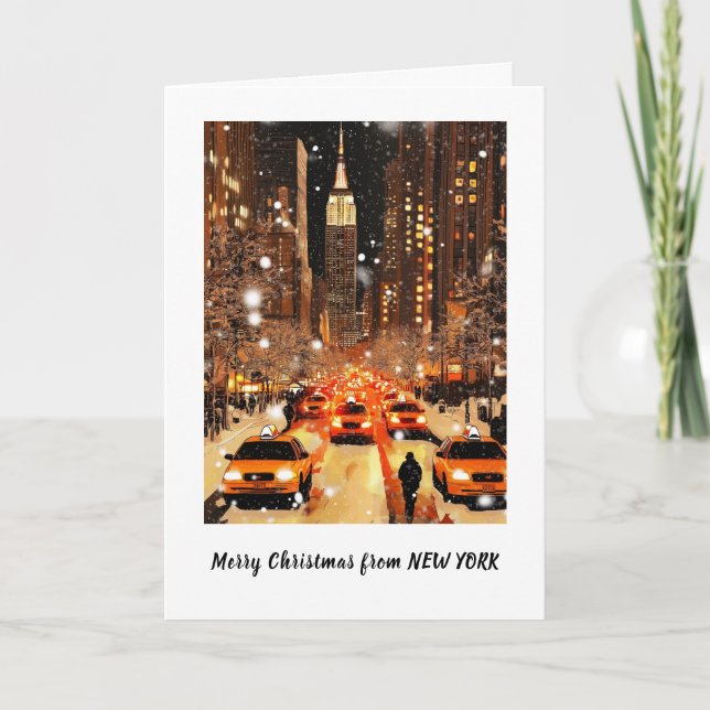 Personalised From NYC Manhattan Christmas card (Front)