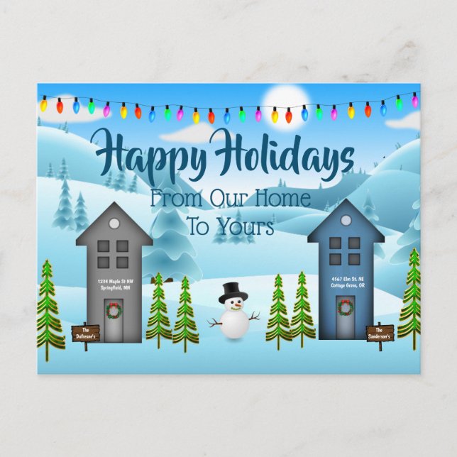 Personalised "From Our Home To Yours" Holiday Postcard (Front)