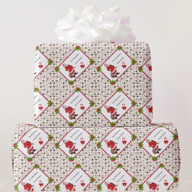 Personalised From Santa Claus Candy Cane Christmas Wrapping Paper (Creator Uploaded)