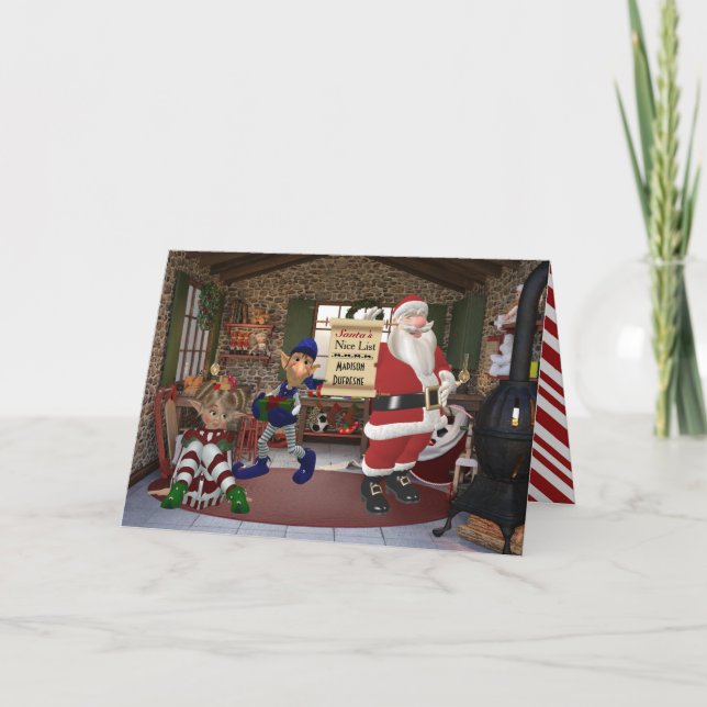 Personalised From Santa's Workshop Holiday Card (Front)