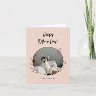 Personalised From the Cat Happy Mother's Day Satin Card
