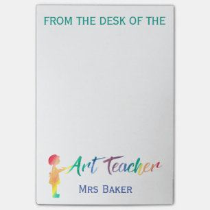 Personalised From The Desk of Art Teacher Post-it Notes