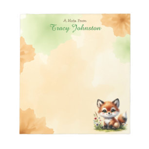 Personalised From the Desk of Cute Fox Notepad