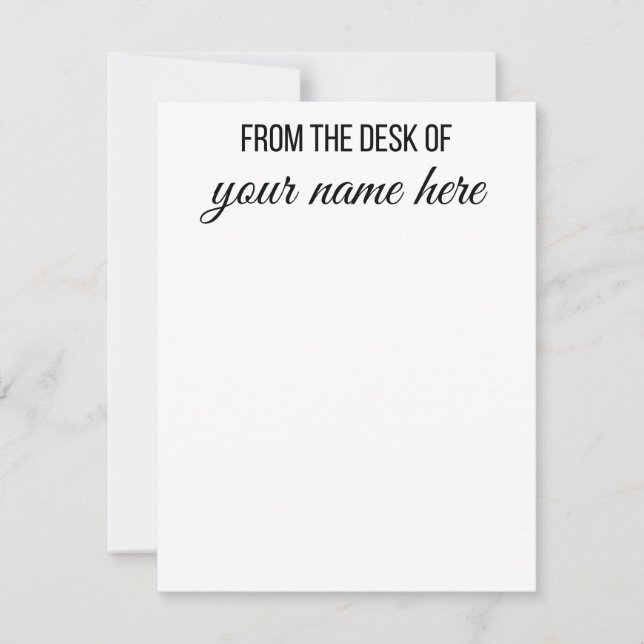 Personalised From the Desk of Notecards (Front)