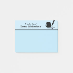 Personalised From the Desk of Office, blue Post-it Notes
