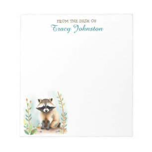 Personalised From the Desk of Racoon Notepad