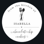 Personalised From the Kitchen of Sticker<br><div class="desc">Personalised From the Kitchen of Sticker - A wonderfully simple and cute seal for the packaging of your baked good.</div>
