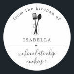 Personalised From the Kitchen of Sticker<br><div class="desc">Personalised From the Kitchen of Sticker - A wonderfully simple and cute seal for the packaging of your baked good.</div>