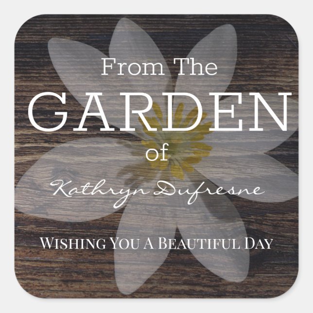 Personalised From Your Garden Flower Label (Front)