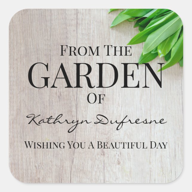 Personalised From Your Garden Vegetables Label (Front)