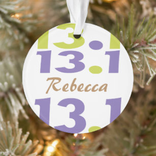 Personalised Front/Back 13.1 half marathon Runner Ornament
