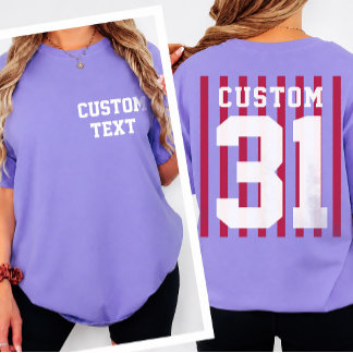 Personalised Front Back Team Name Number T-Shirt