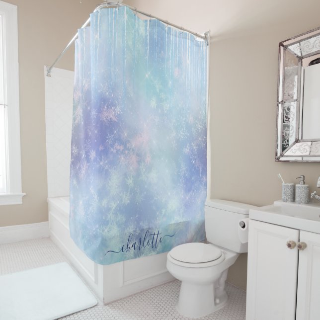 Personalised Frozen Icicles Shower Curtain (In Situ)