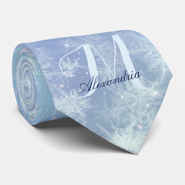Personalised Frozen Icicles Tie (Rolled)