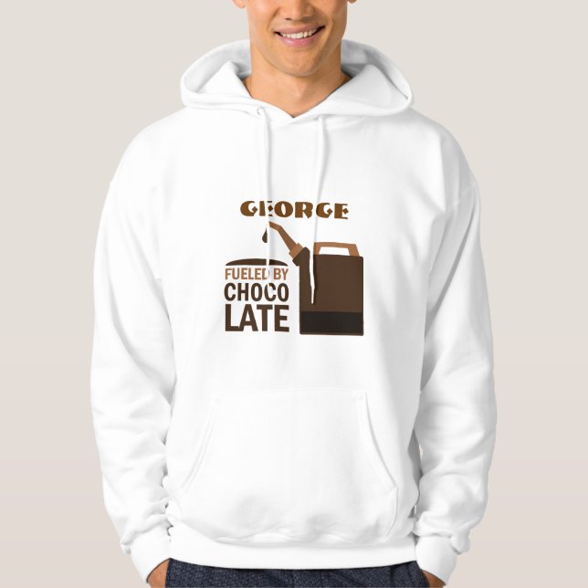 Personalised Fuelled By Chocolate Job Quote Hoodie (Front)