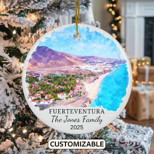 Personalised Fuerteventura Ornament, Spain Ceramic Ornament